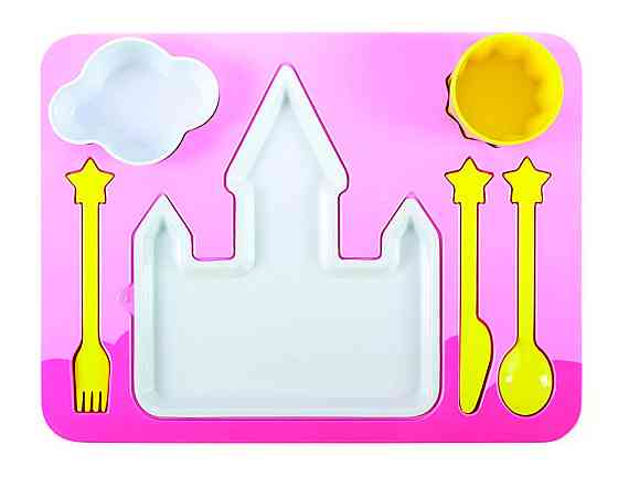 Набір дитячого посуду для обіду, рожевий Рівне