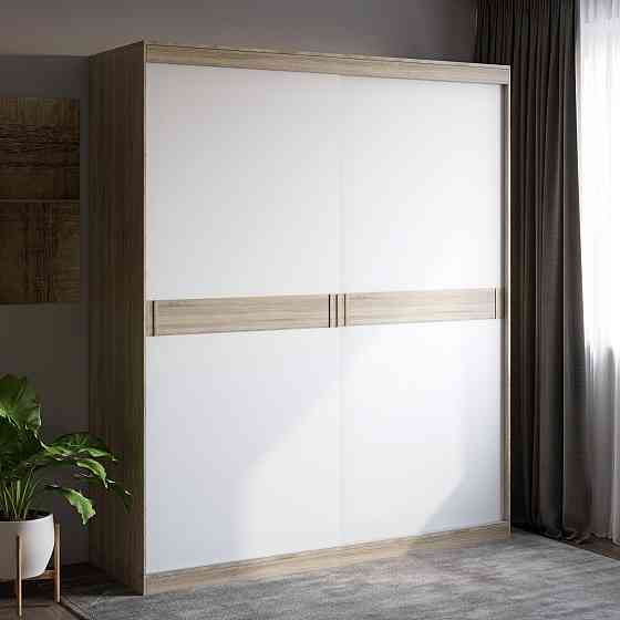 Шкаф-купе Эверест Соната 1800 двухдверный 180х60х217 дуб сонома+белый (DTM-2398) Львов