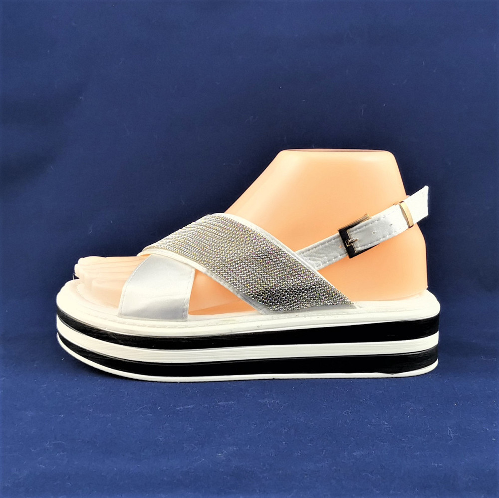 Жіночі Сандалії Босоніжки на Танкетці Платформа Білі Літні (розміри: 36,37,38,39) - 837 Дніпро - фото 3