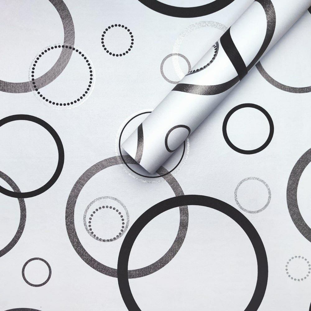 Самоклеюча плівка 0,45х10м х 0,07мм Срібні круги SW-00001201 Київ - фото 1