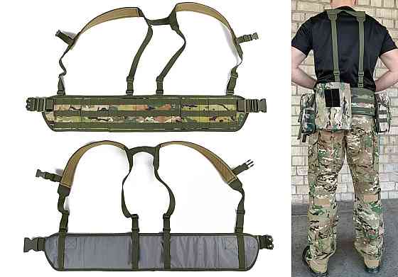 Тактичний пояс розвантажувальний РПС з кріпленнім MOLLE та плечовими лямками мультикам без підсумків Коломия