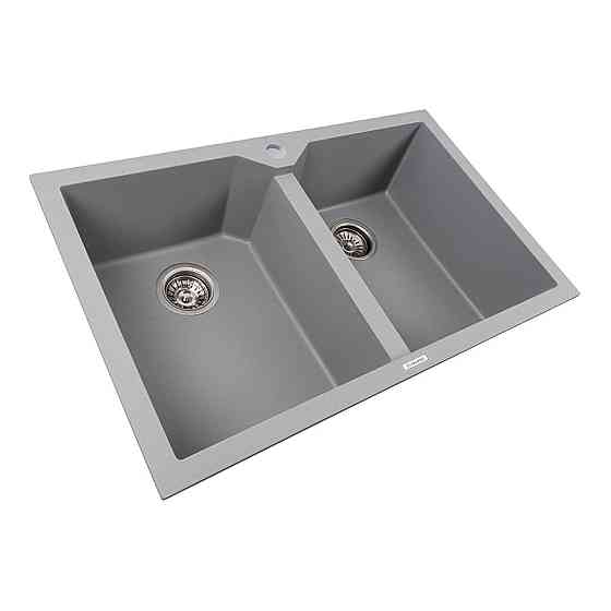 Мийка гранітна сірий металік VALESO 7950 VIATRIX (дві чаші, матова) Коломия