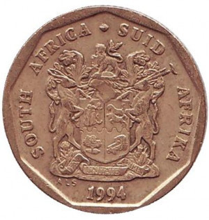 Квітка протея. Монета 20 центів. 1991,93,94,97 рік, ПАР.(Д) Полтава - фото 1