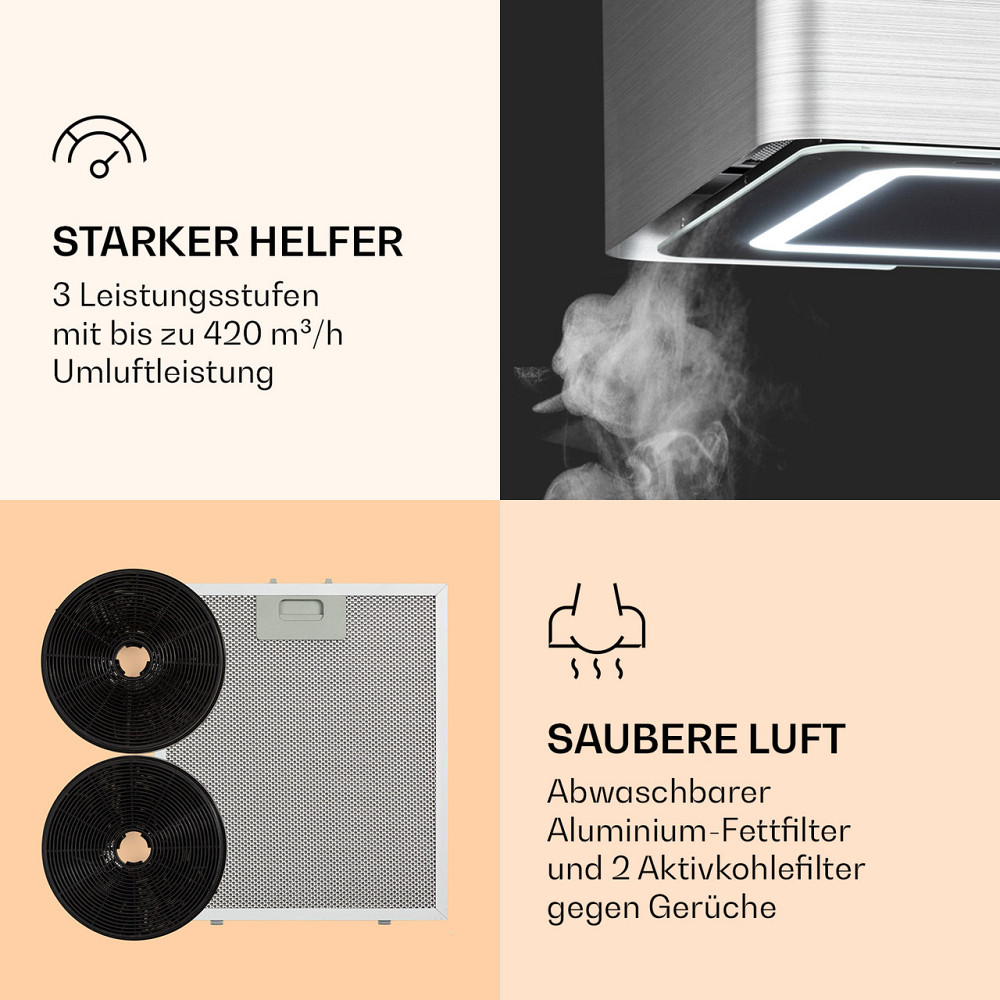 Вытяжка Futurelight Smart Island с циркуляцией воздуха 420 м³/ч LED нержавеющая сталь серебристая (Германия, Ровно - изображение 5