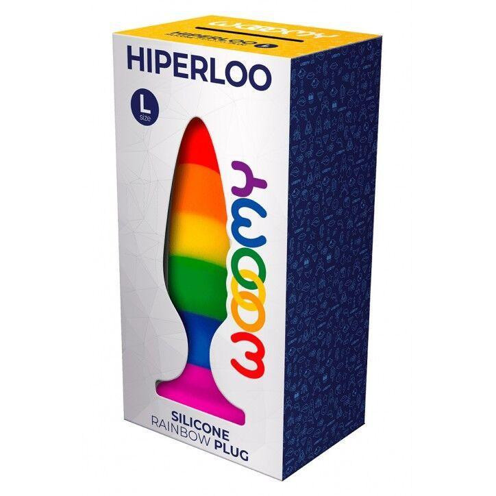 Силиконовая анальная пробка Wooomy Hiperloo Silicone Rainbow Plug L, диаметр 3,9 см, длина 13,1 см Sex Aura Киев - изображение 3