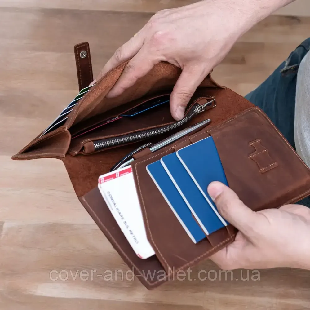 Місткий тревел-кейс (органайзер для документів) з натуральної шкіри Grande Pelle 284123 Київ - фото 7