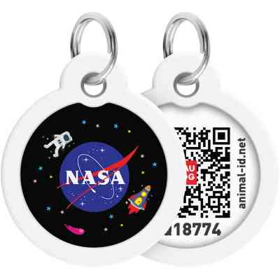 Адресник для животных WAUDOG Smart ID с QR-паспортом "NASA", круг 30 мм (230-0147) Винница