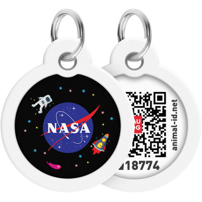 Адресник для животных WAUDOG Smart ID с QR-паспортом "NASA", круг 30 мм (230-0147) Винница - изображение 1