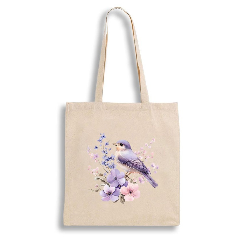Екошопер BookOpt BK 4106 Пташка на квітах бежевий Киев - изображение 2