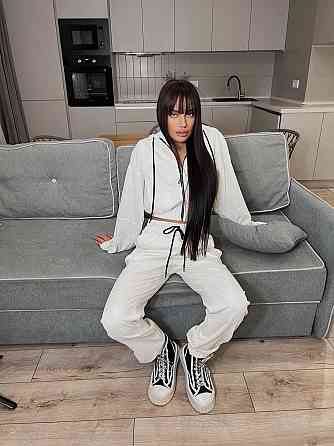 Женский прогулочный спортивный костюм двойка: кофта и штаны микровельвет Молочный, 46/48 Одесса