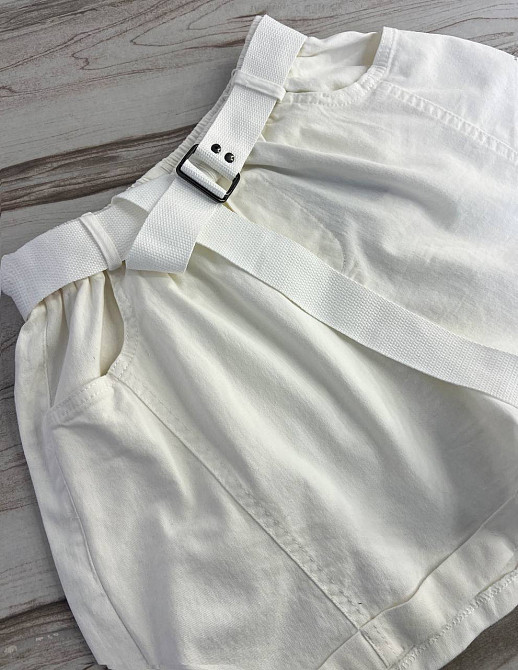 Шорти жіночі A-N 5701 мом на резинке з ременем короткі білі, білий, L, L, 85 см, 112 см Київ - фото 3