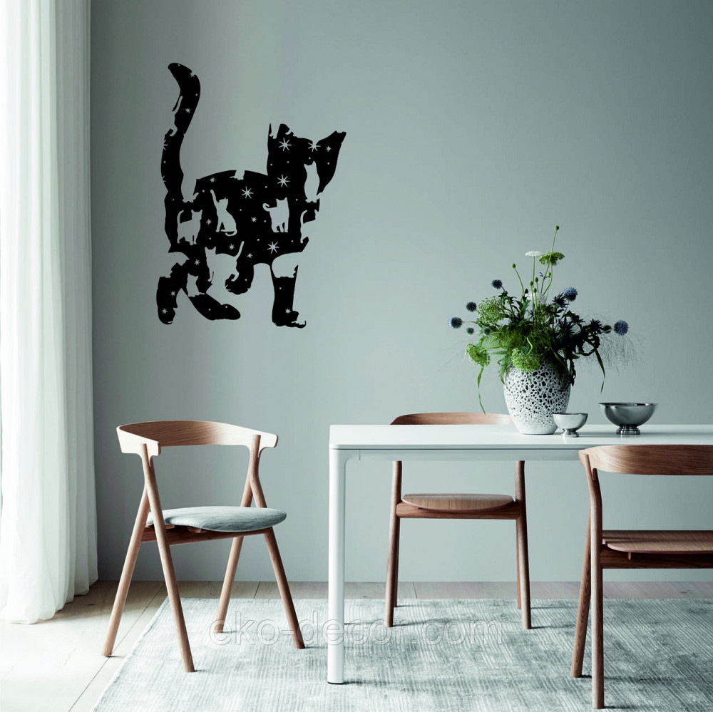 Декоративное настенное 3D Панно «Котёнок» Декор на стену с объемом 70*50 см, Черный Киев - изображение 7