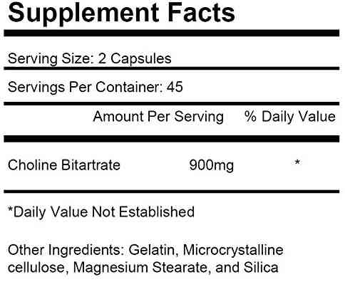 Choline Bitartrate 900 mg 90 caps Луцк