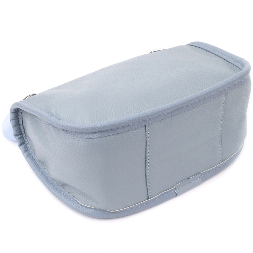 Цікава напівкругла сумка для жінок з натуральної шкіри Vintage 22908 Сіро-блакитний Київ - фото 5