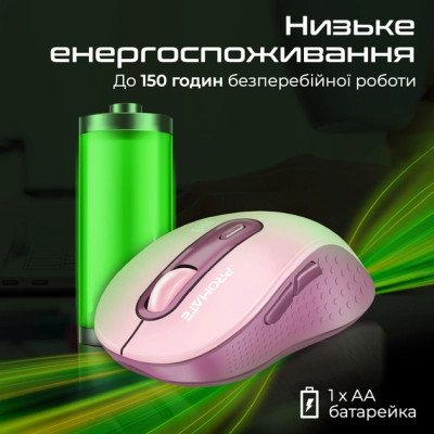 Мышка Promate Ken Wireless/Bluetooth Pink (ken.pink) Винница - изображение 7