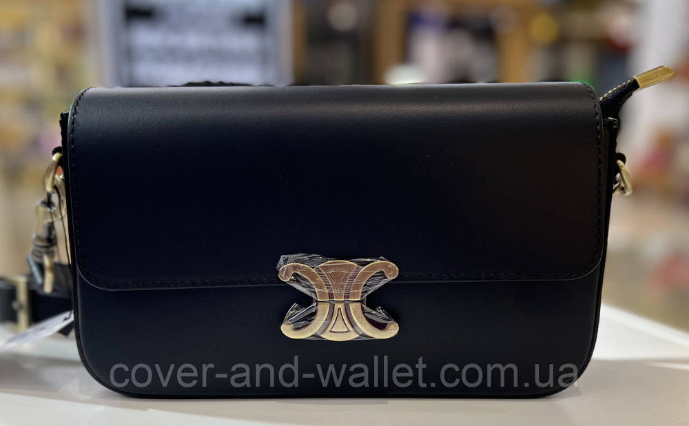 Стильная женская сумка среднего размера из итальянской кожи (черная) Virginia Conti Киев - изображение 1