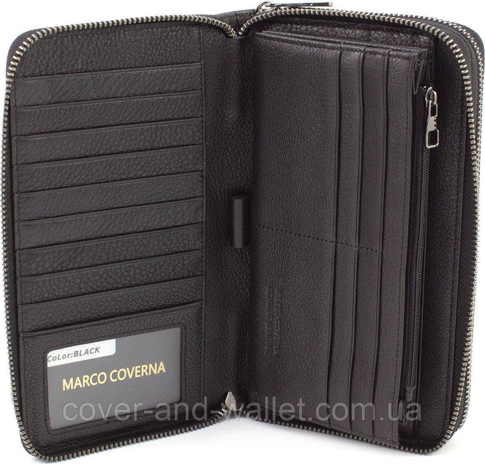 Мужской кожаный кошелек клатч на две молнии под крокодила Marco Coverna 5902 Киев - изображение 4