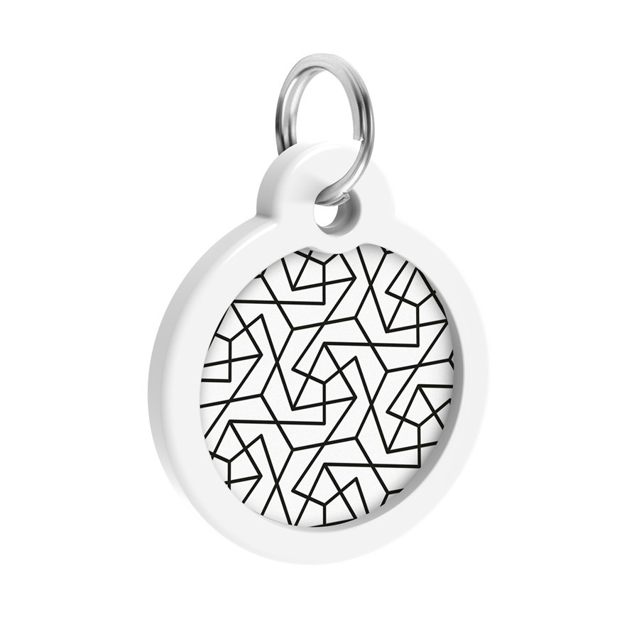 Адресник для собак і котів металевий WAUDOG Smart ID з QR-паспортом, малюнок "Геометрія", круг, Д 30 мм Вінниця - фото 4