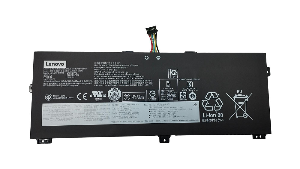 Аккумулятор для ноутбука Lenovo L18L3P72 ThinkPad X390 11.52V Black 4215mAh Винница - изображение 1