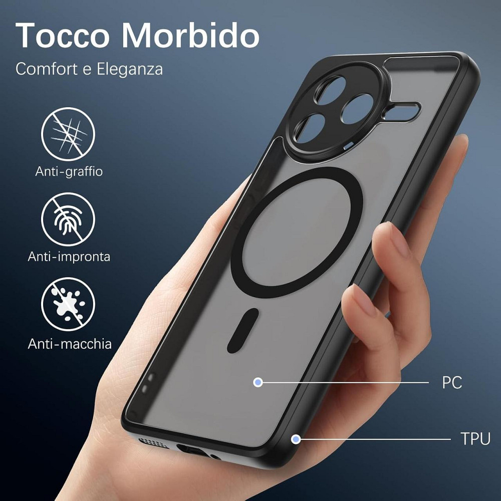 Чохол Telaso для Poco F7 Pro / Redmi K80 5G 6.67" чорний MagSafe сумісний прозорий матовий ударостійкий антижир тонкий повний Київ - фото 2