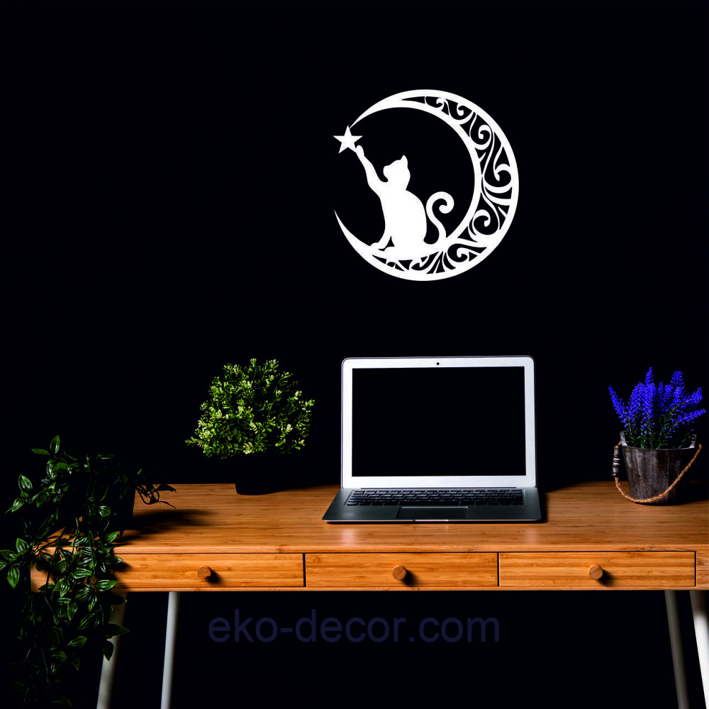 Декоративное настенное 3D Панно «Кот» Декор на стену с объемом 90*87 см, Белый Киев - изображение 6