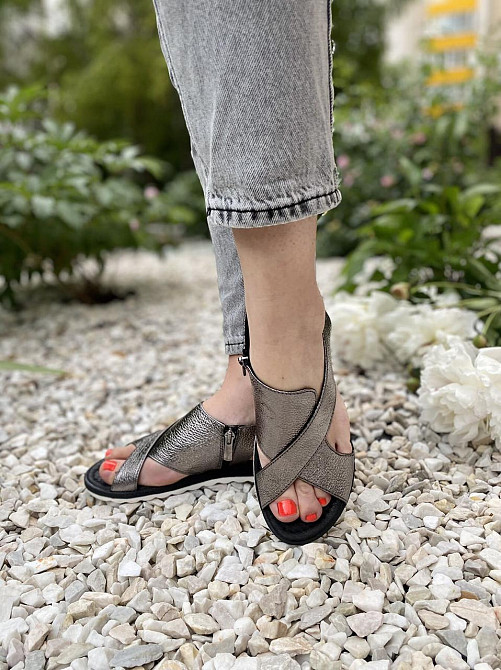 VIKTTORIO БосонІжки жіночі VIKTTORIO Лена графіт (літо, шкіра натуральна) (3681) 37р.38р. Коломыя - изображение 3