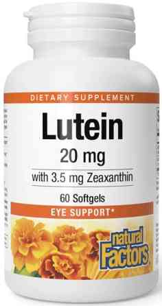 Лютеин для зрения Natural Factors Lutein 20mg 60 гел капс Киев