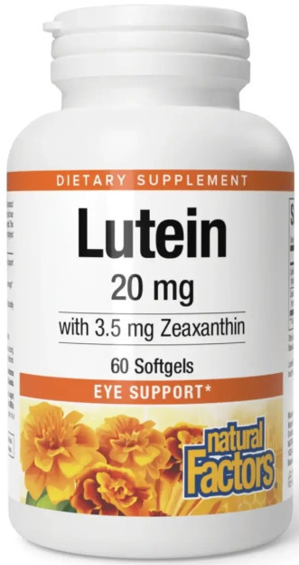 Лютеин для зрения Natural Factors Lutein 20mg 60 гел капс Киев - изображение 1
