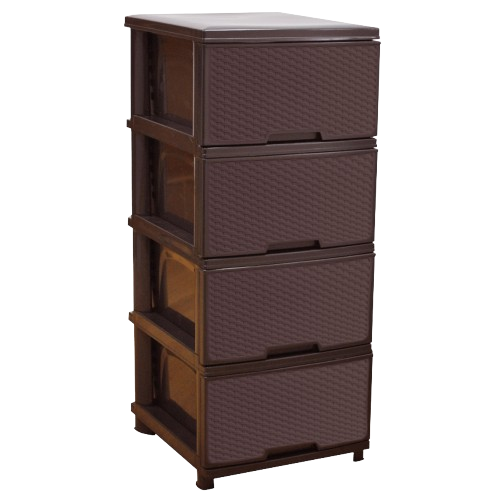 Комод на 4 шухляди 46*39*96см пластик Ротанг темно-коричневий Алеана Житомир - изображение 1