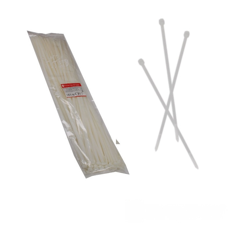 Стяжка кабельная 8х750 мм, 100 шт, белый Днепр - изображение 1