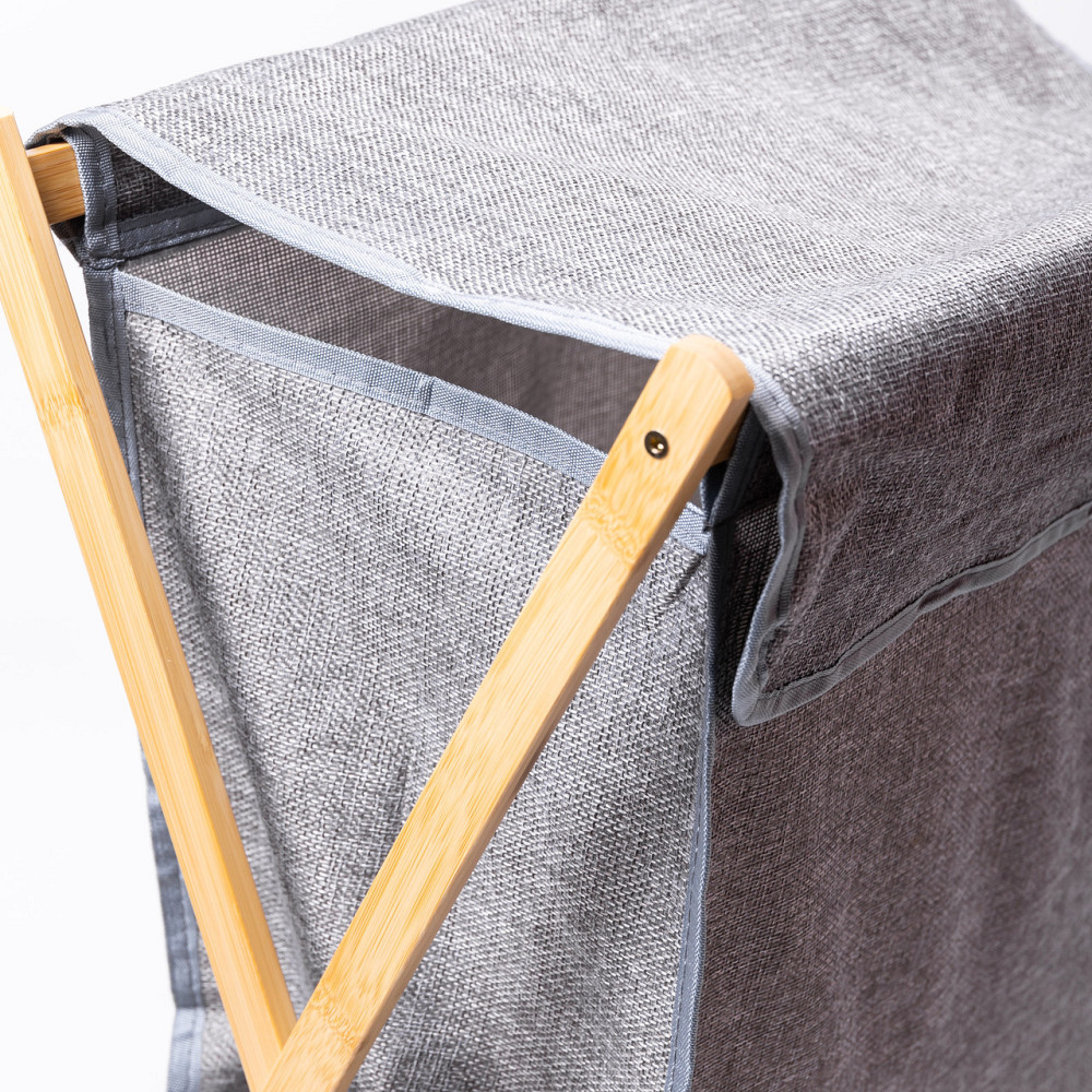 Мягкая корзина для белья на подставке, серый цвет Киев - изображение 5