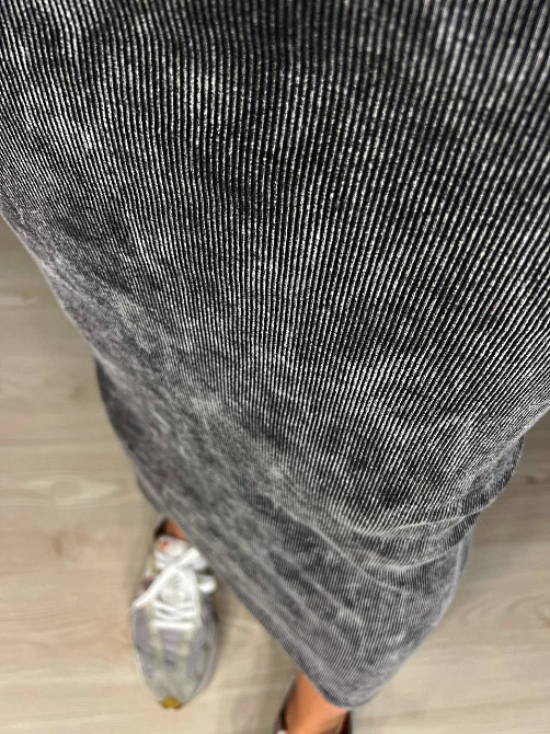 Платье женское MMC 240030 длинное майкой вареное тай-дай в рубчик, черный, one size Киев - изображение 12