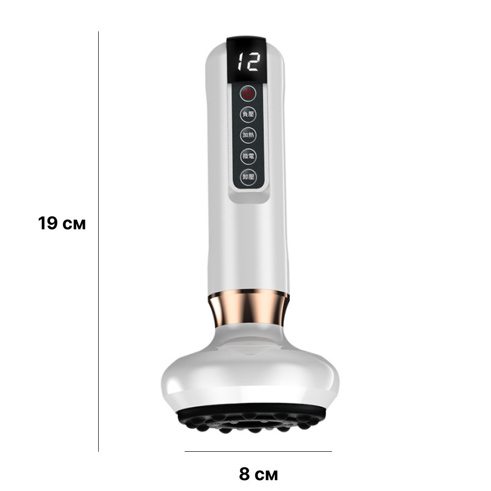 Акумуляторний вакуумний масажер від целюліту,12 режимів,з USB,Білий SBR Київ - фото 7