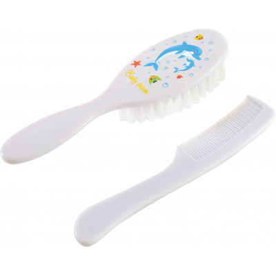 Набір для догляду за дитиною Baby Team гребінець і щітка Білий (7105_білий) Вінниця - фото 3