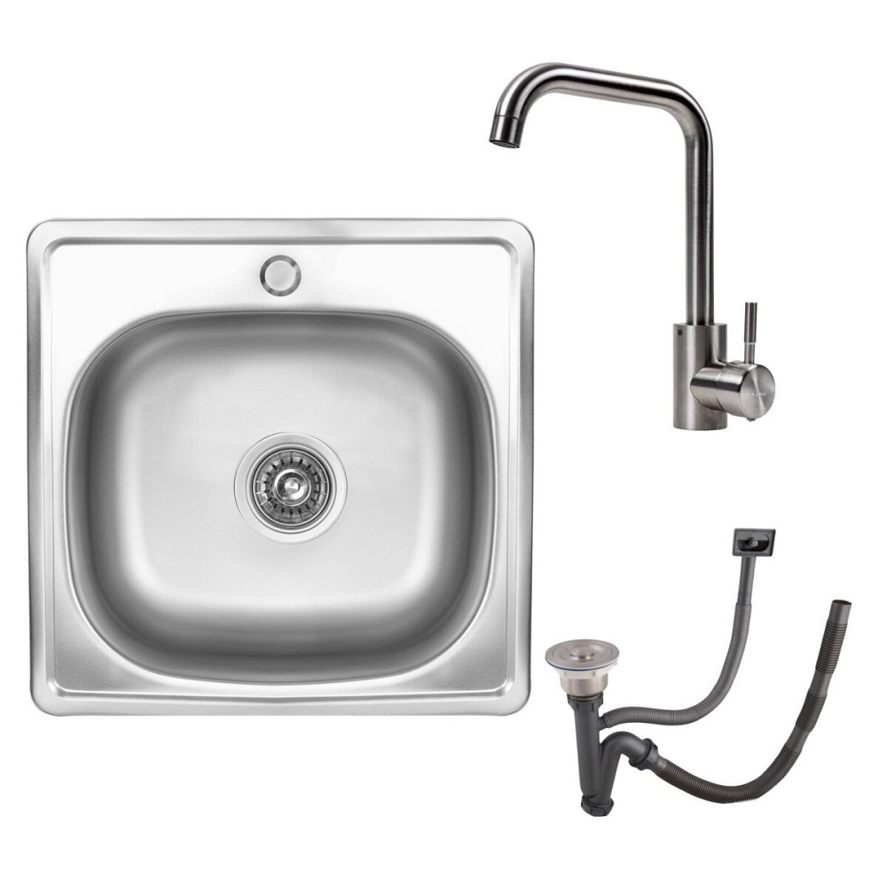 VALESO КОМПЛЕКТ мийка врізна 4848 САТИН 0,6/170 TM Valeso + змішувач NS02A Valeso Коломия - фото 1