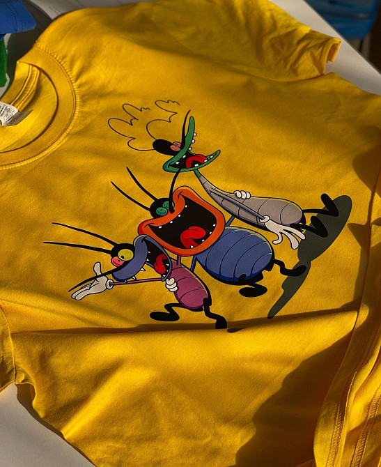 Футболка з тараканами - "Оггі та Кукарачі" Синий, XS Чернівці - фото 1