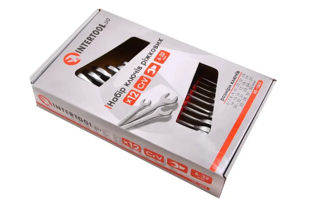 Набір ключів для ріжкових 12 їд. Intertool (6-32м) Вінниця - фото 2