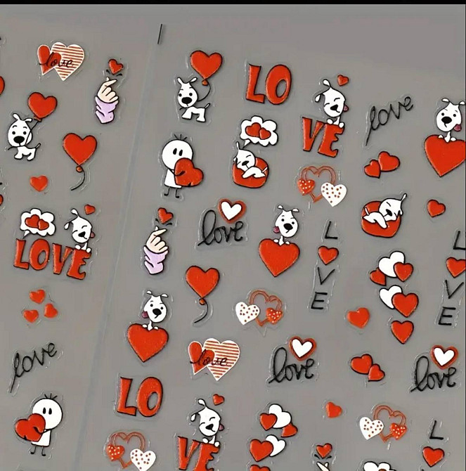 Наклейки для ногтей Love – 5D набор Киев - изображение 3