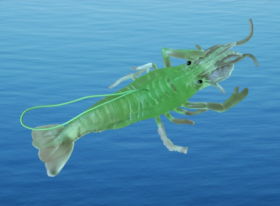 Силіконова велика креветка люмінесцентна 13 см салатовий Київ - фото 2