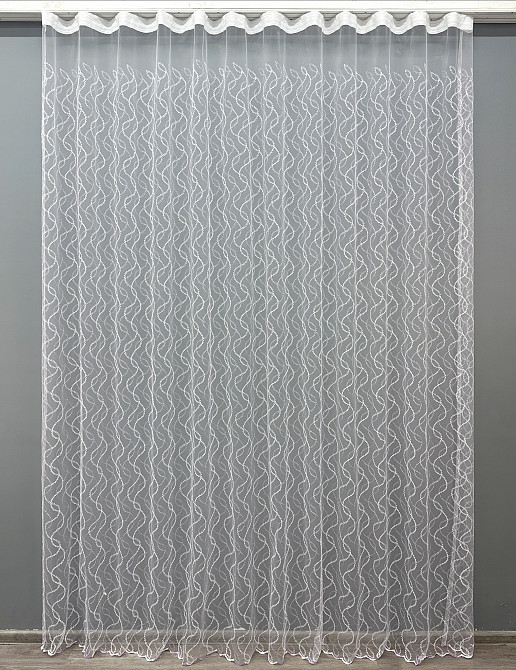 Тюль VR-Textil 1834т Фатин з вишивкою Білий з бузковим 300х270 см (40-185) Київ - фото 2