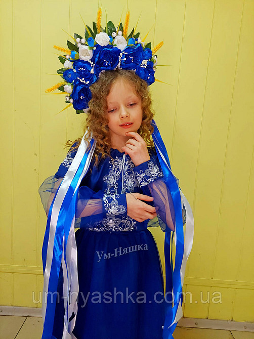 Дитяче вишите плаття "Синя казка" Кривий Ріг - фото 6