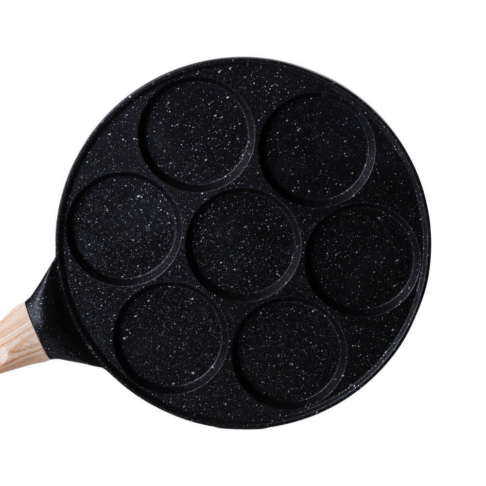 Сковорода з антипригарним покриттям 26 см для млинців, яєць та оладок, 7-секційна кругла чорна HP-39-582-B Київ - фото 3