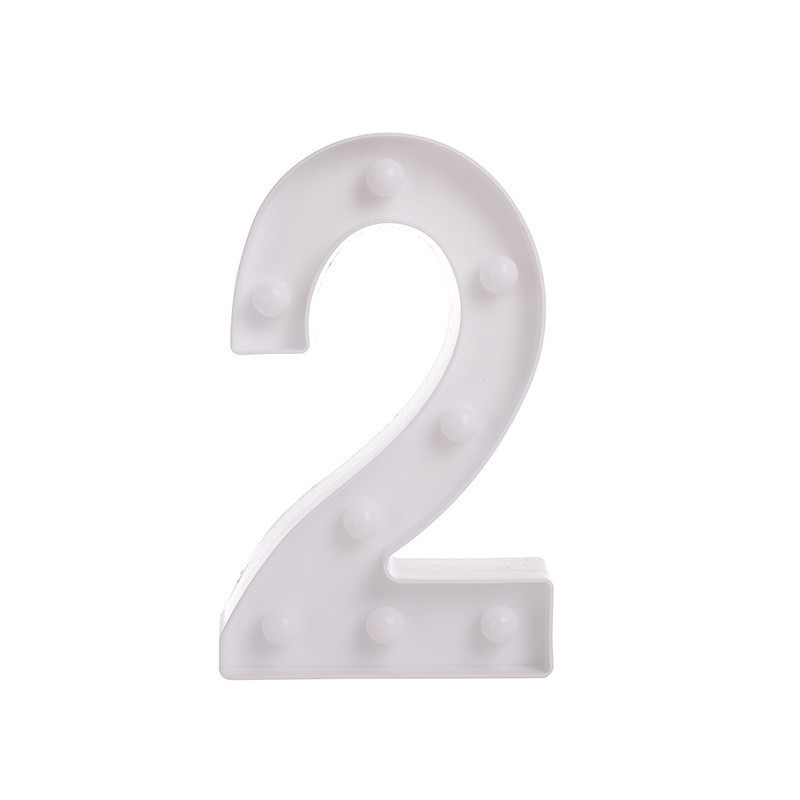 Об'ємна цифра 2 Led декоративна маленька 22 на 13 см білий Київ - фото 3