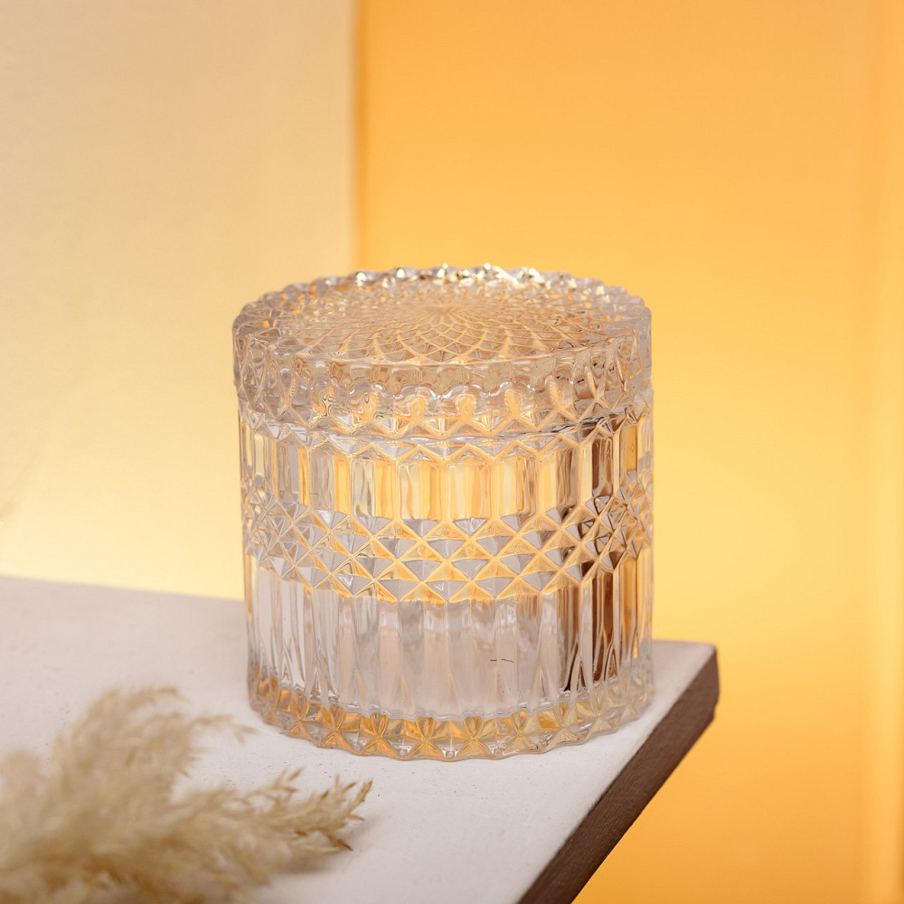 Yiwu Цукерниця з кришкою я кругла скляна HP-4-100 Київ - фото 4