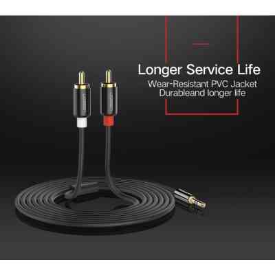 Кабель мультимедийный 3.5mm M to 2xRCA M 2.0m AV116 black Ugreen (10584) Винница