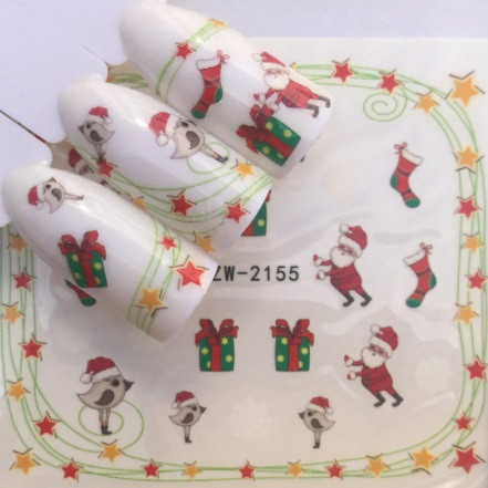 Новогодние стикеры на ногти на гель лак-размер стикера 6*5см, инструкция по применению есть в описании товара Киев - изображение 2