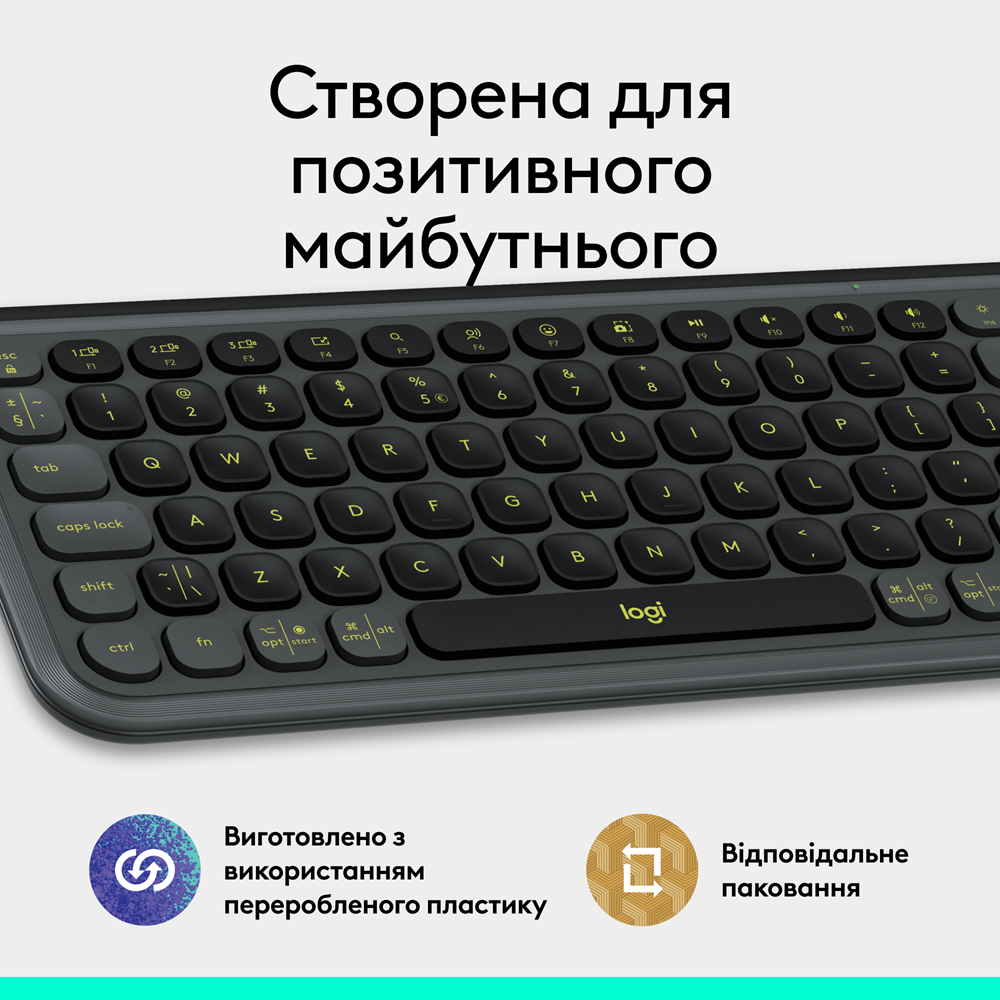 Клавіатура Logitech POP Icon Keys Graphite UKR (L920-013157) (7031715) Київ - фото 6
