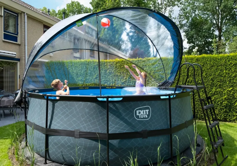 Бассейн EXIT с куполом 427х122 см (песочный фильтр) в цвете black skin с тепловым насосом Київ - фото 8