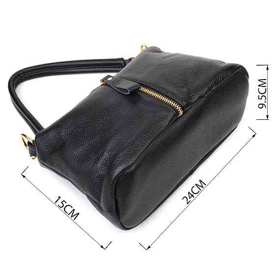 Цікава сумка через плече з натуральної шкіри 22135 Vintage Чорна Київ