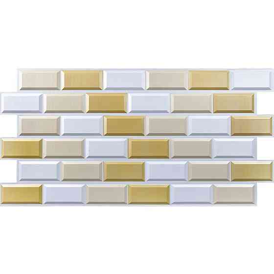 Декоративная панель бело-бежевая под кирпич Киев